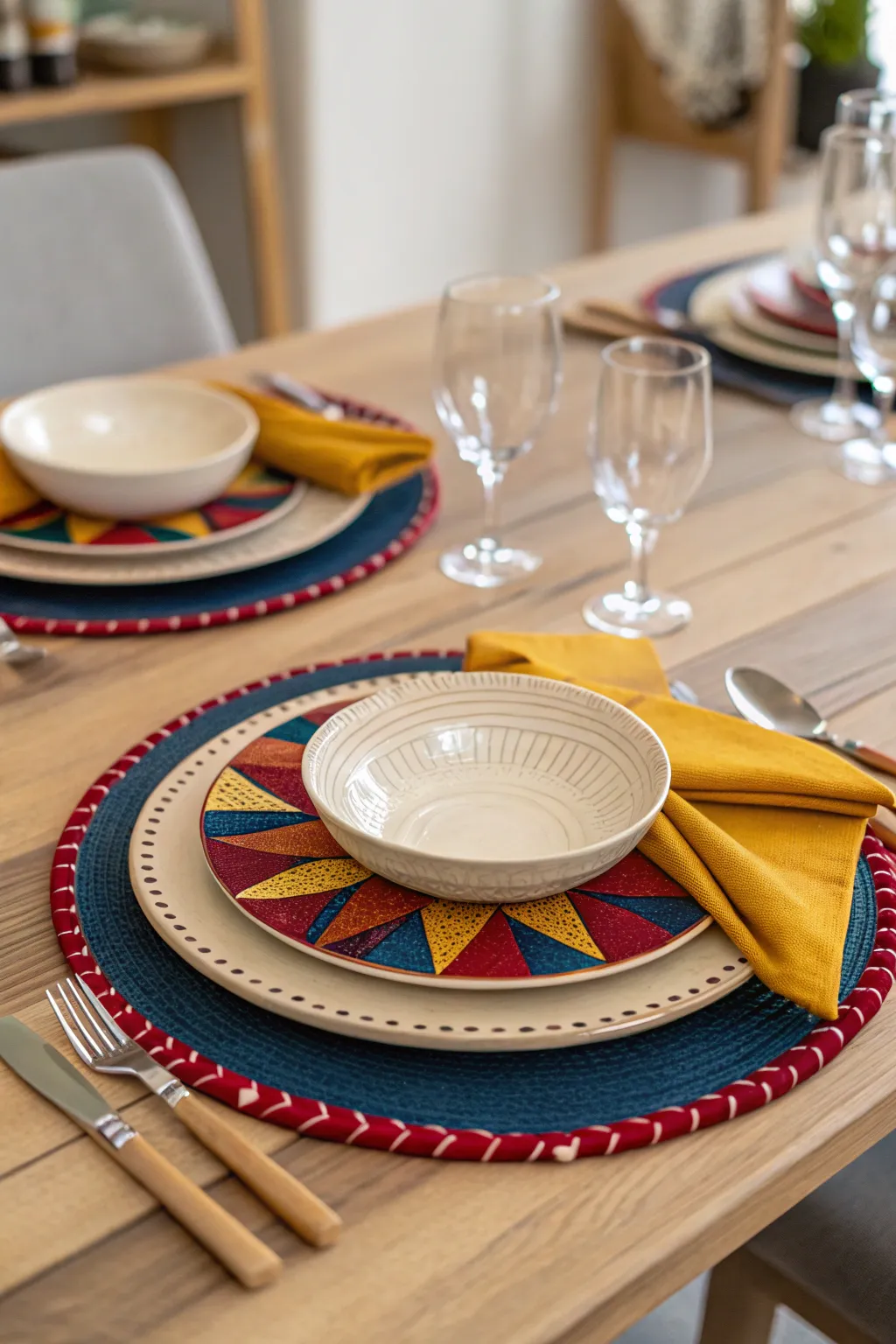Transform your dining experience with a stunning color wheel table setting. Elevate every meal with a touch of art and elegance.