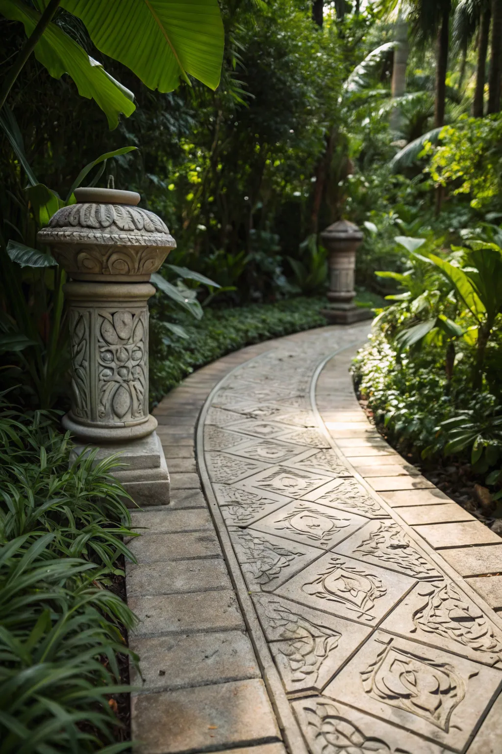 Transform your backyard into a tropical getaway with expertly crafted concrete pavers.