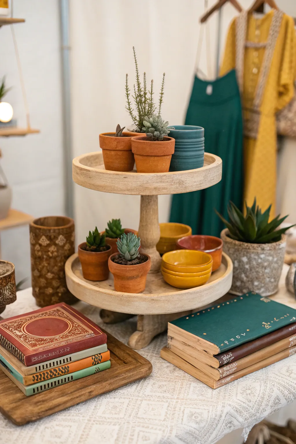 Elevate your consignment booth with the art of layering—where simplicity meets striking craftsmanship.