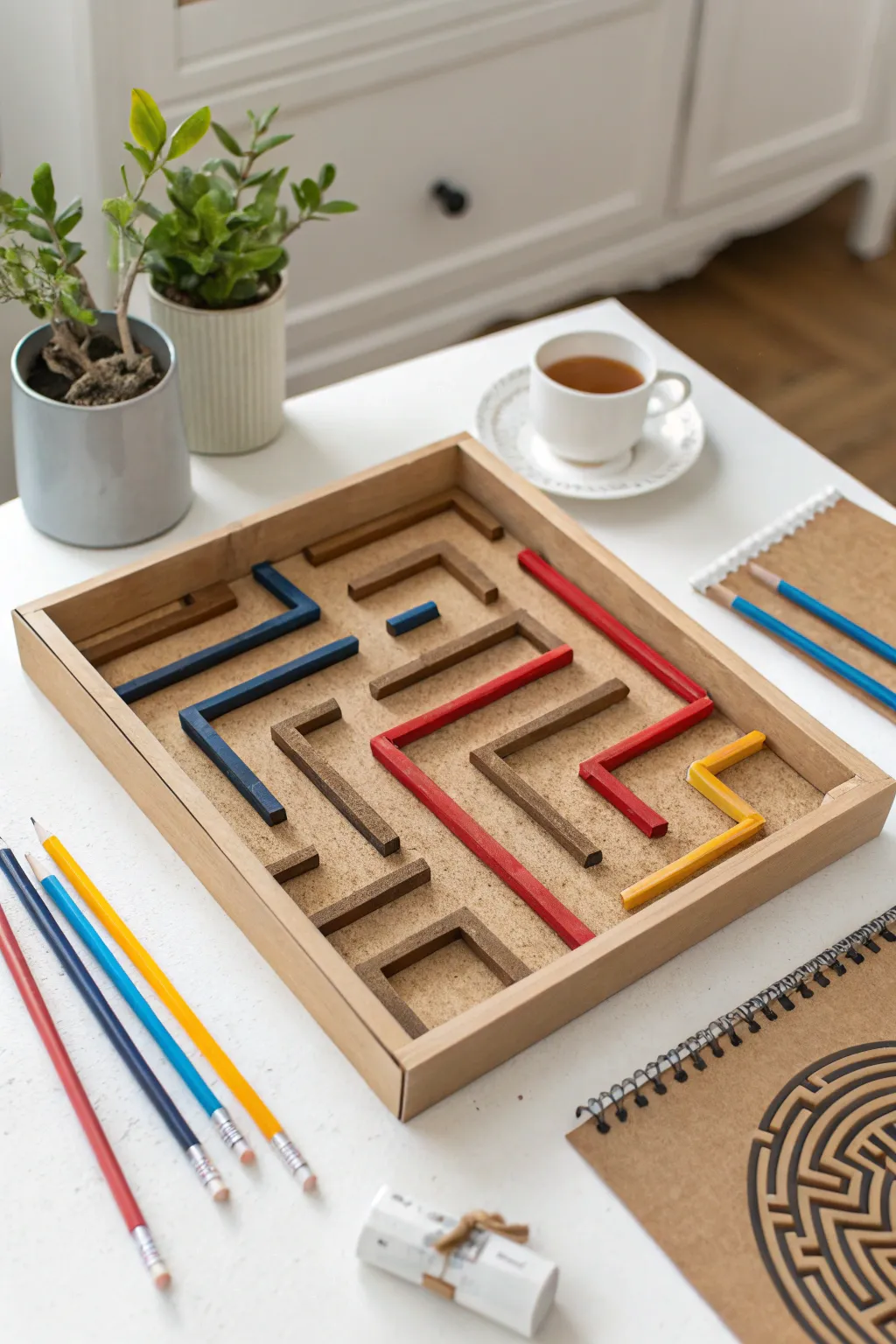 Get lost in creativity with this stunning DIY cardboard maze game, a perfect blend of fun and elegance!