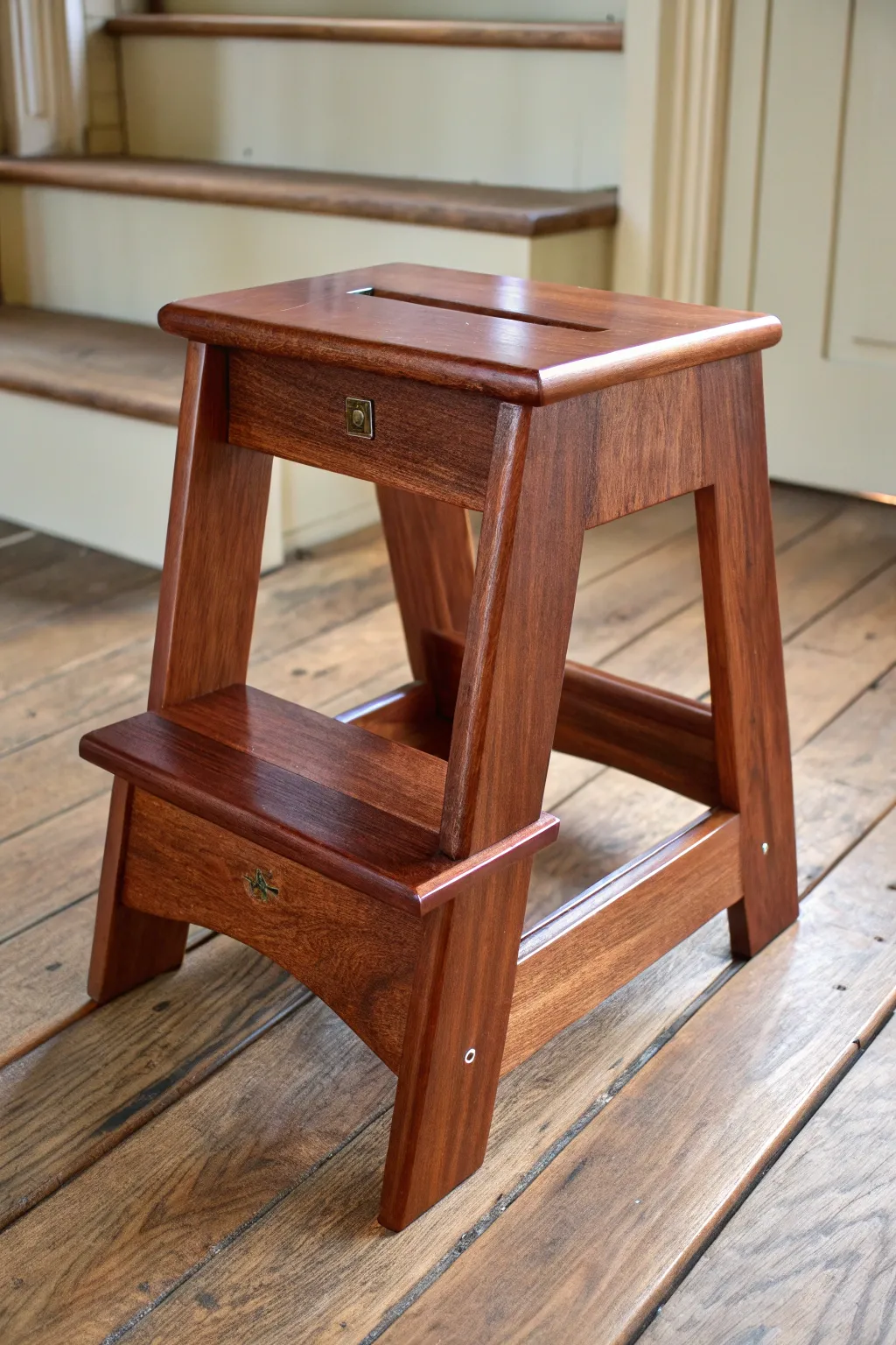 Elevate your space with a handcrafted step stool that blends functionality and artistry.