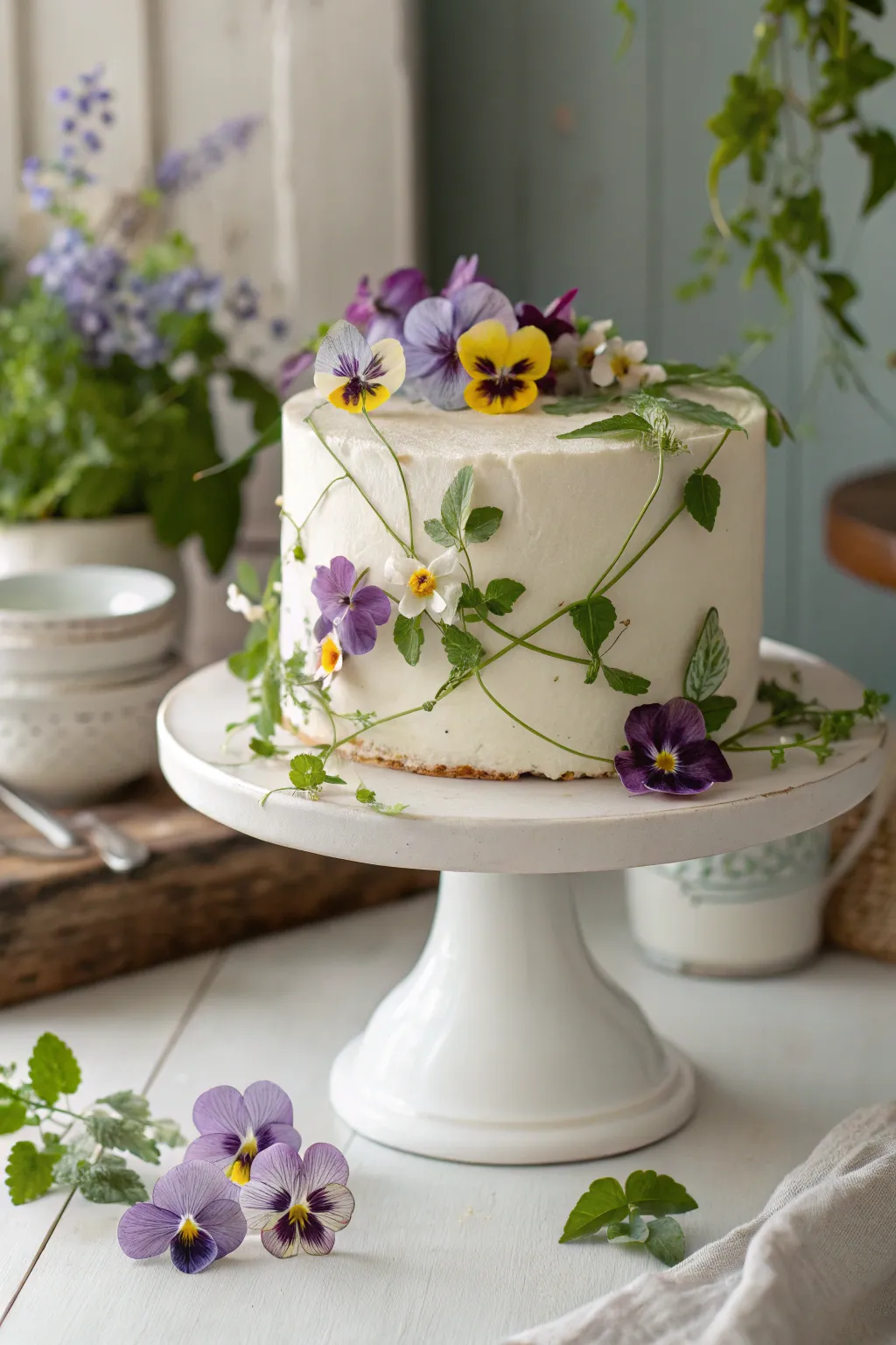 Elevate your garden party with this stunning floral cake centerpiece.