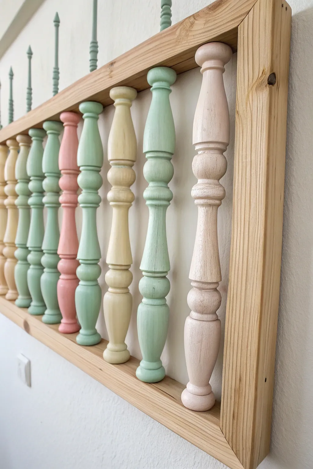Elevate your space with minimalist spindle art – where simplicity meets boho charm.