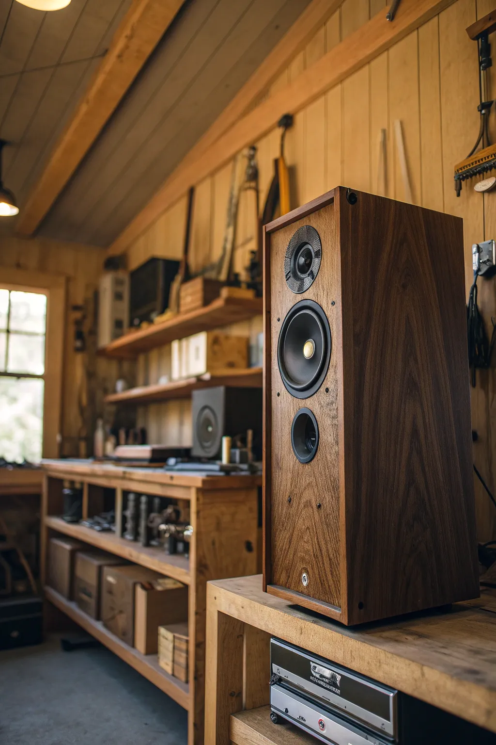 Elevate your creative space with a handcrafted sound system that harmonizes style and function.
