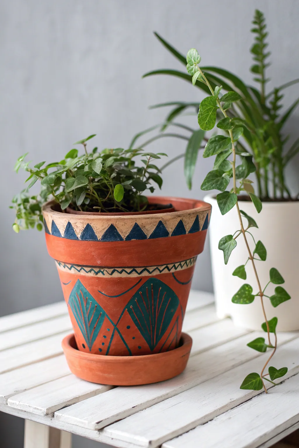 Infuse your space with vibrant life and creativity with these beautifully painted plant pots, perfect for a touch of natural elegance.