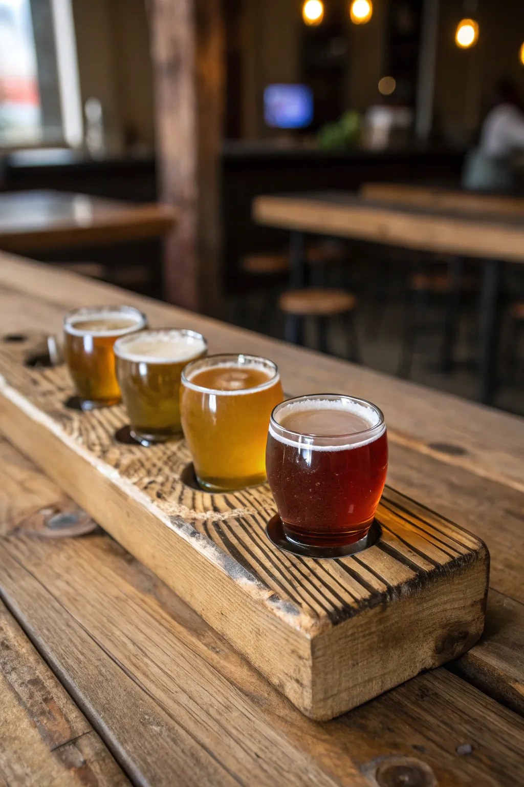 Elevate your beer tasting with this rustic pallet wood flight board, where craftsmanship meets creativity.