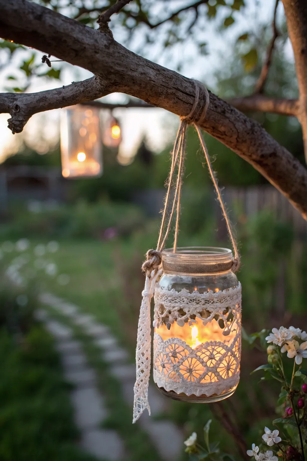 Illuminate your space with the enchanting glow of a handmade mason jar lantern, perfect for a touch of boho elegance.