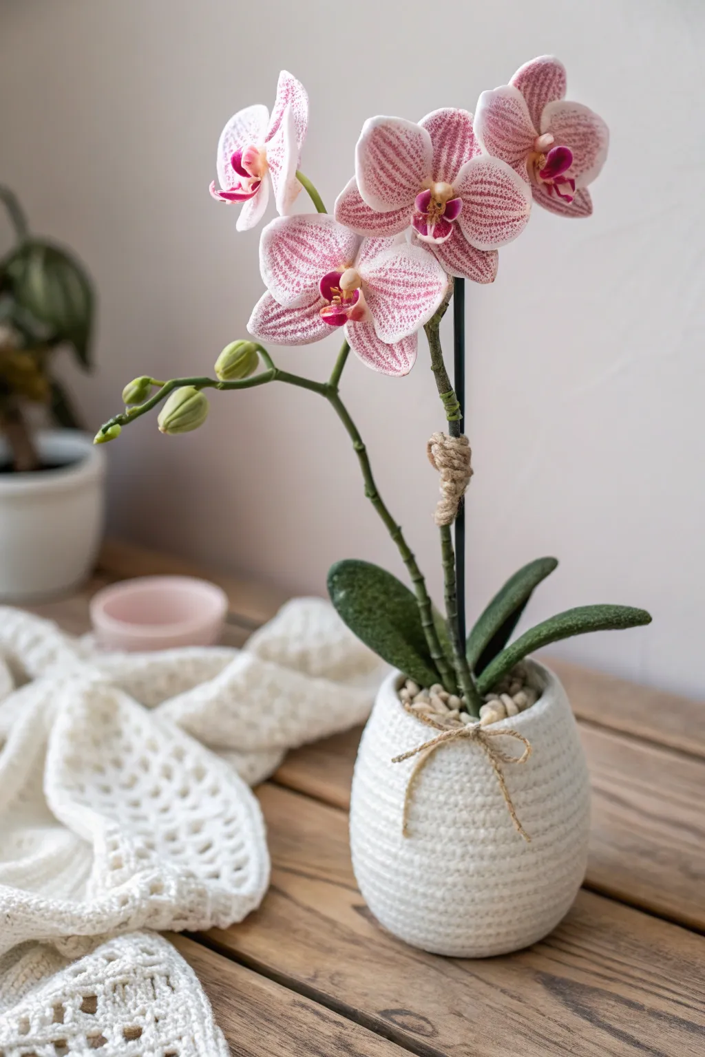 Discover the exotic elegance of crochet orchids—where craftsmanship meets natural beauty.