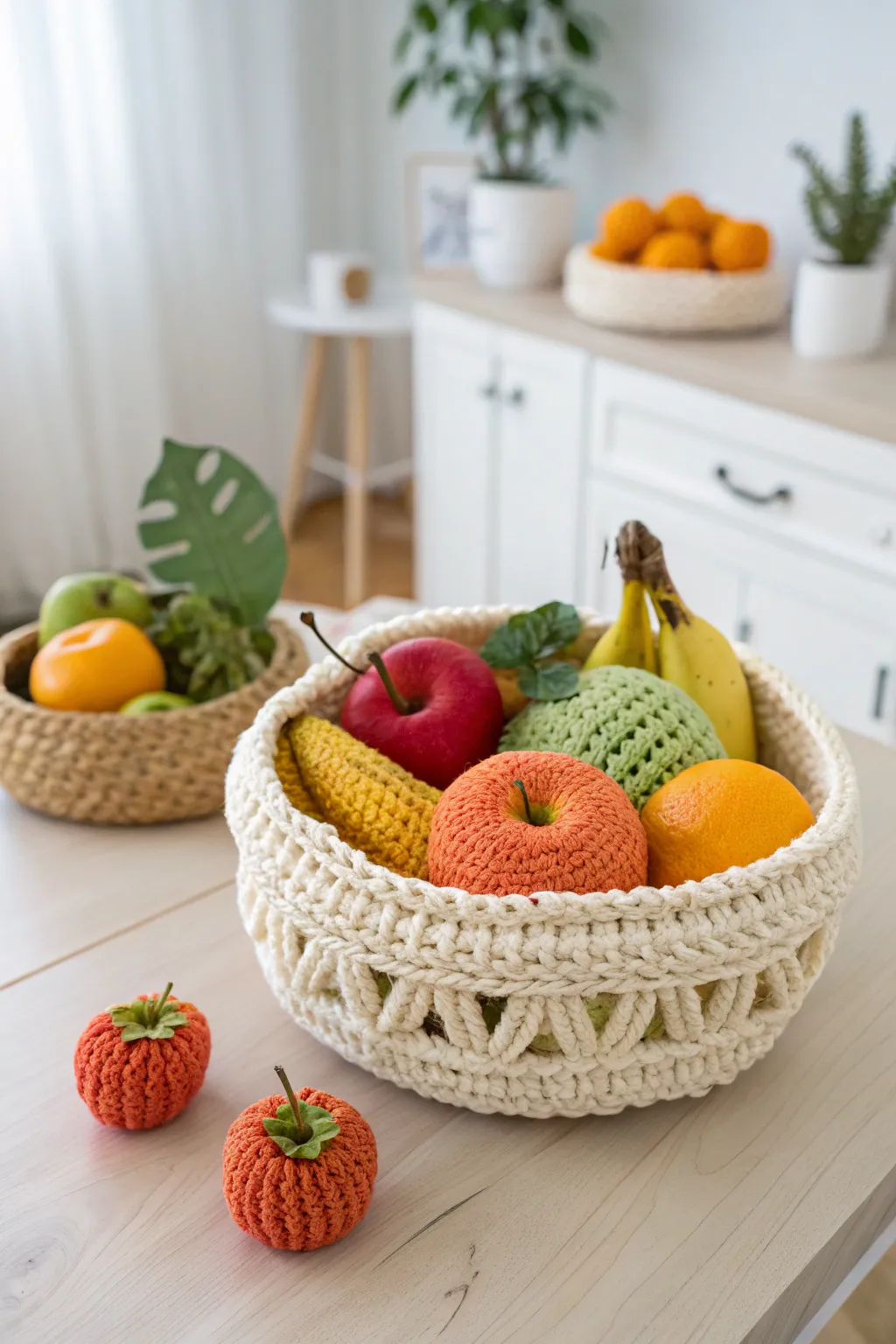 Add a touch of whimsy and warmth to your home with a handcrafted crochet fruit basket—where artistry meets everyday elegance.