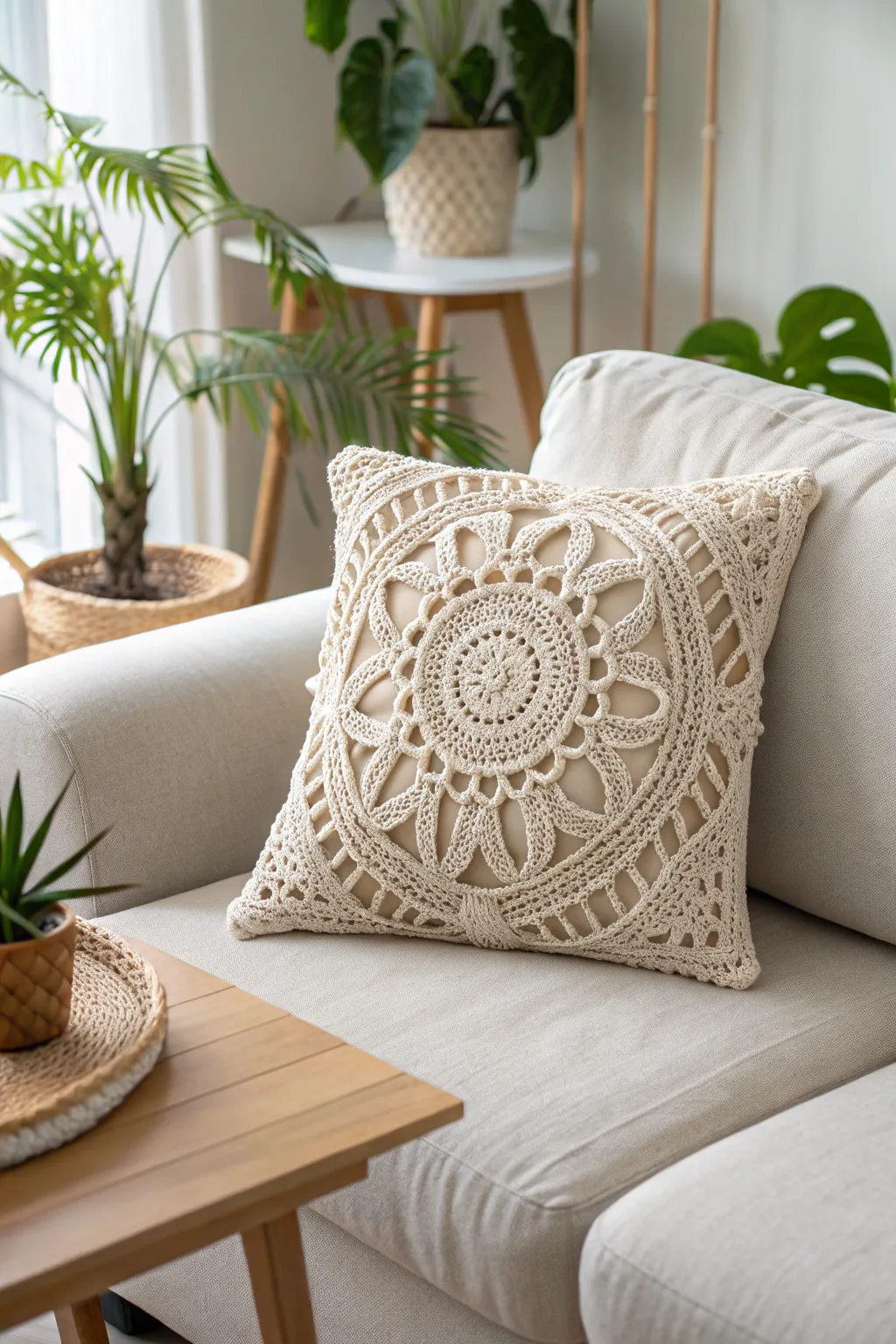 Elevate your space with the timeless charm of crochet cushion covers, where craftsmanship meets minimalist elegance.