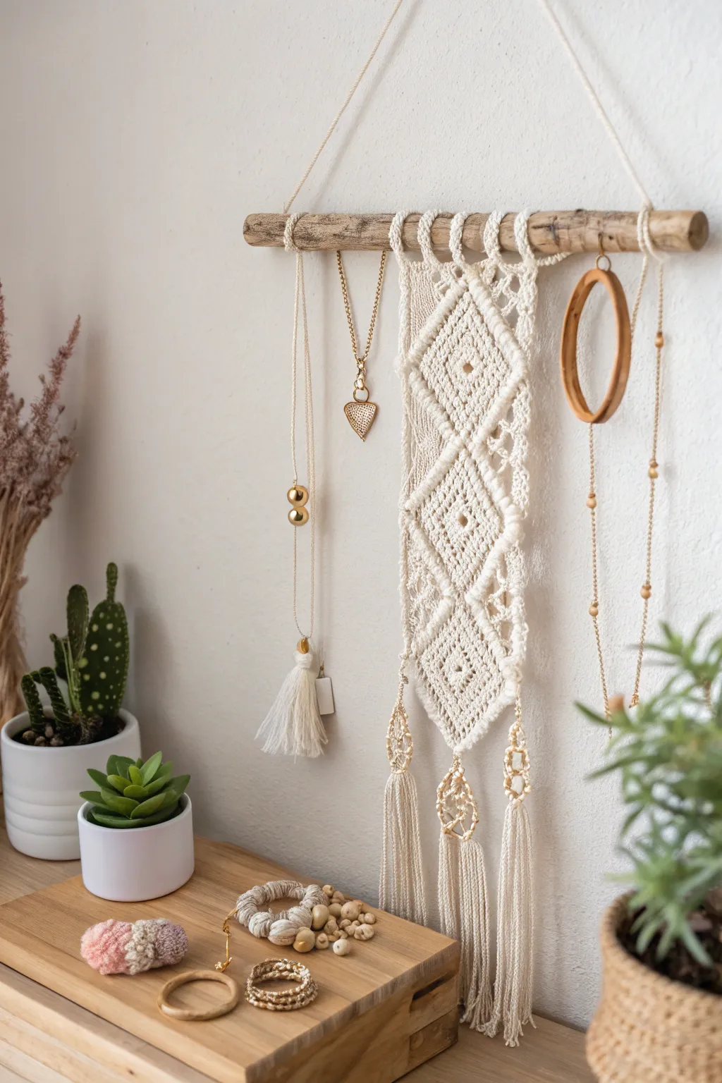 Add a touch of handmade elegance to mom's dresser with this charming crochet jewelry holder, perfect for showcasing her favorite pieces.