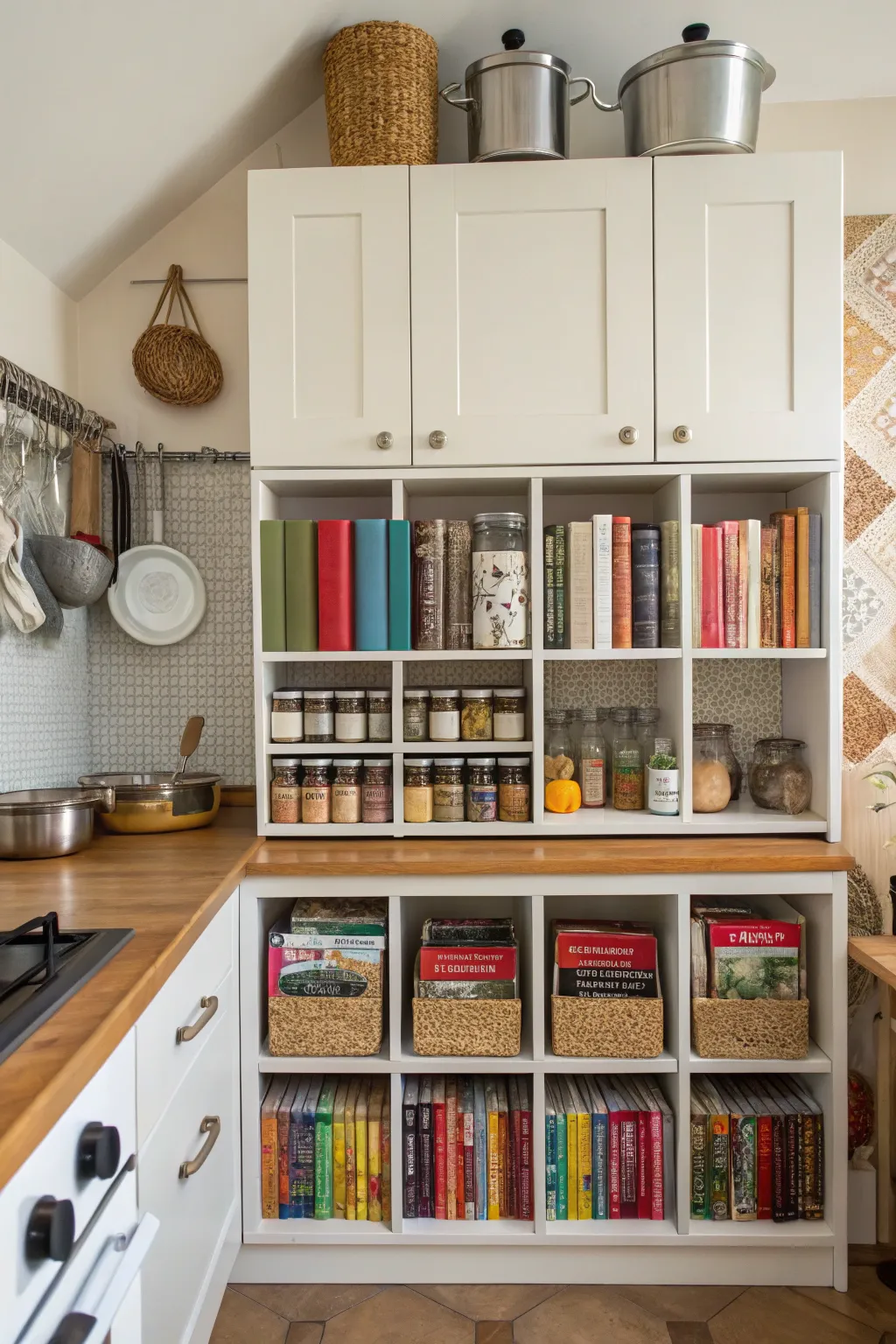 Cube storage makes kitchens both functional and charming.