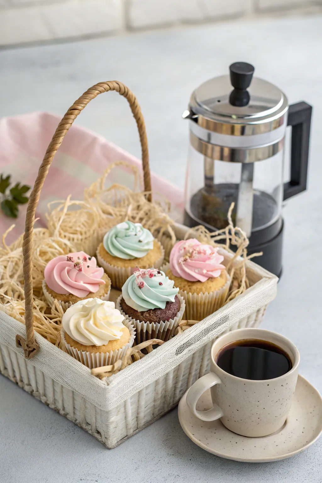 Indulge in the perfect pairing of gourmet cupcakes and coffee for a cozy, relaxing experience.