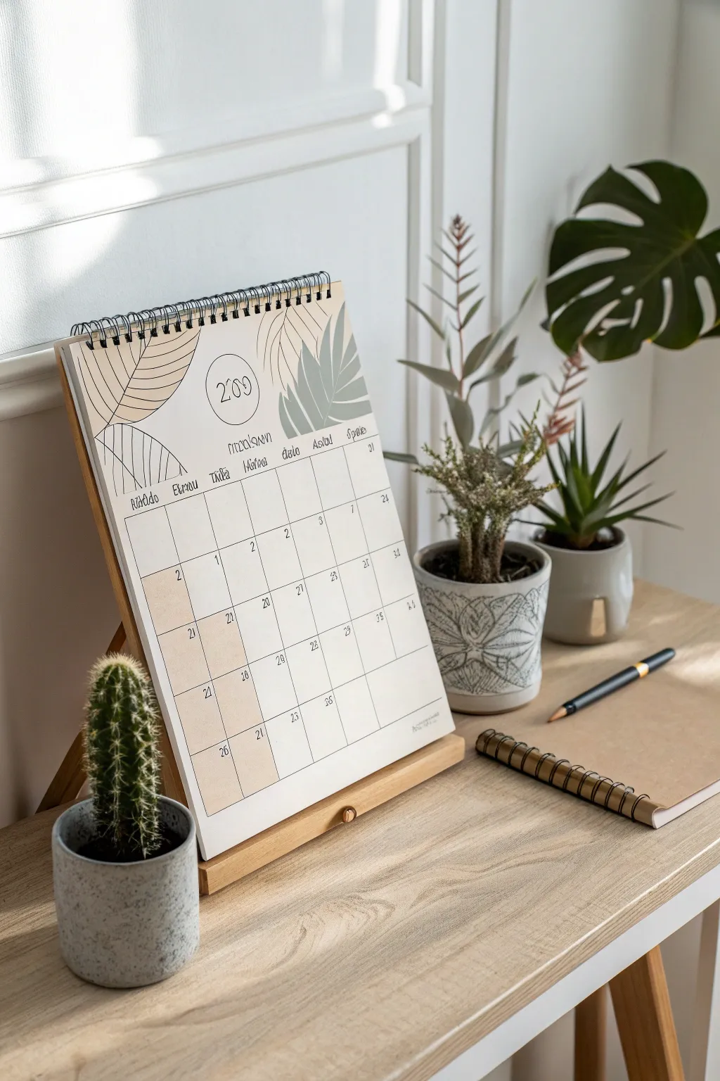 Embrace simplicity with a minimalist calendar design that speaks volumes through subtlety and elegance.
