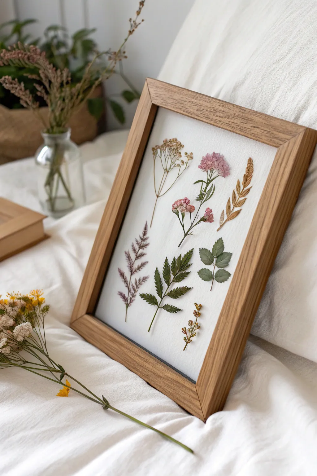 Nature's elegance captured in a minimalist frame: Botanical beauty pressed and preserved.