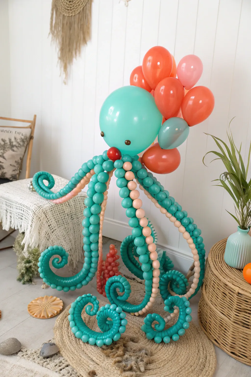 Dive into a whimsical sea adventure with this enchanting balloon octopus!