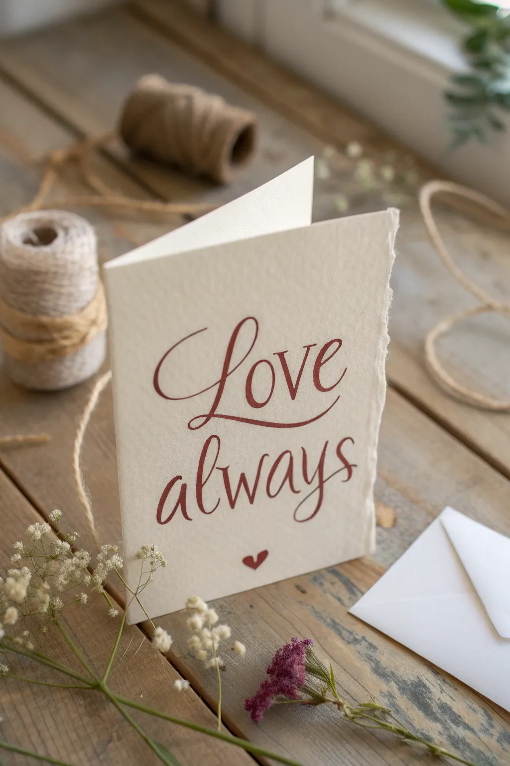 Add a personal touch to your Valentine's Day with a handwritten calligraphy card.