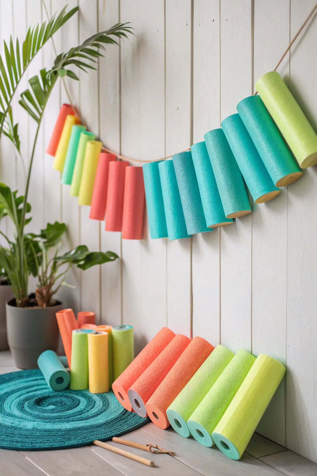Add a splash of color to your summer with this DIY pool noodle banner!
