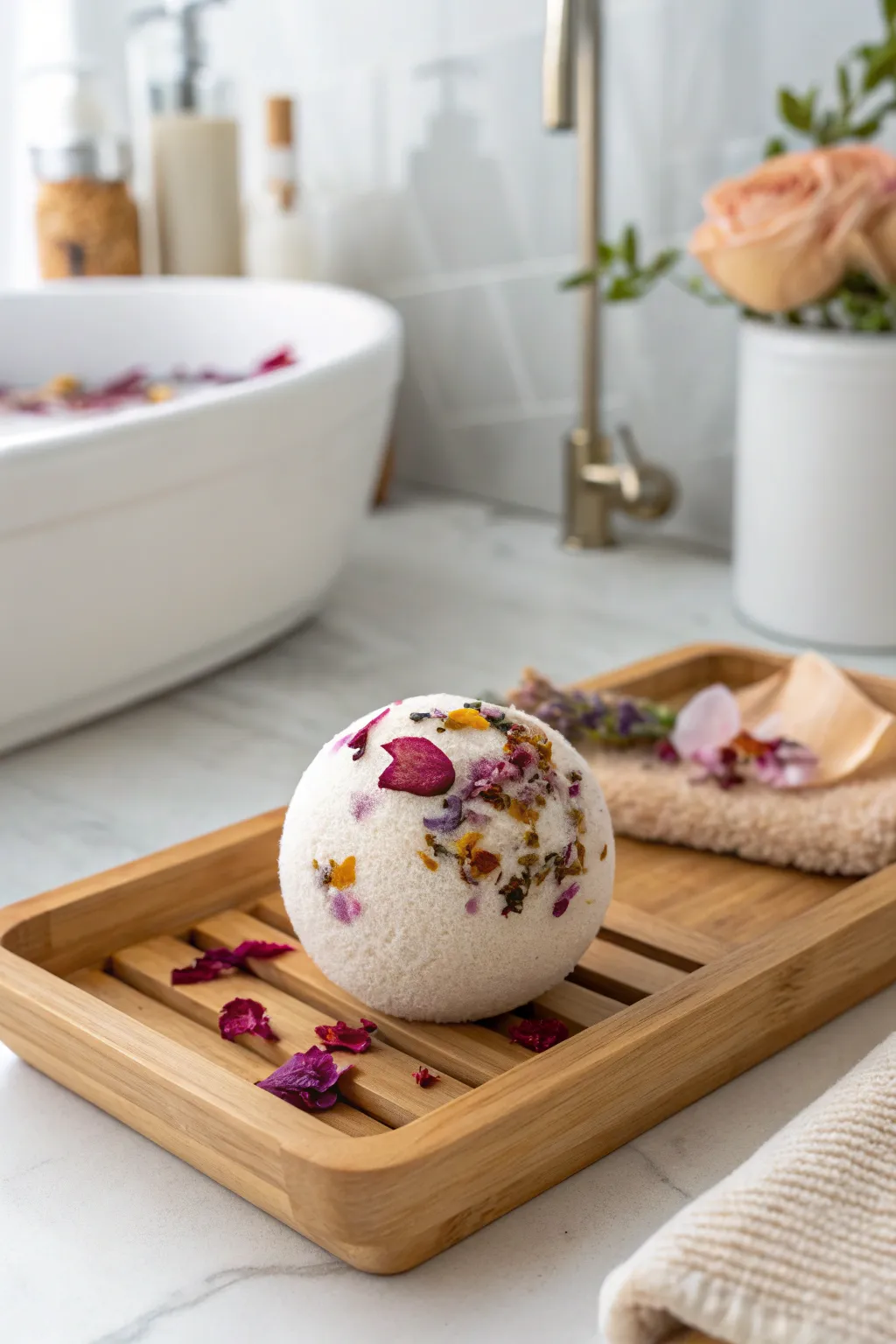 Indulge in a Floral Fantasy: Elevate your bath time with handcrafted elegance.
