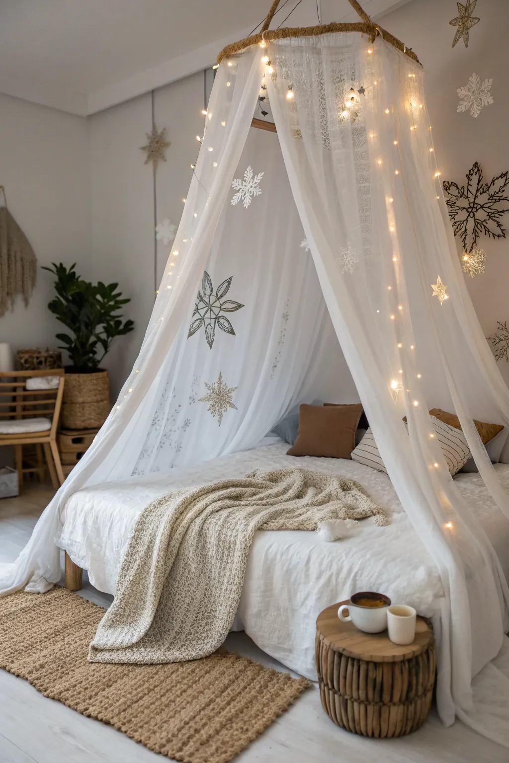 Cozy up in your own winter wonderland with this dreamy DIY bed tent!