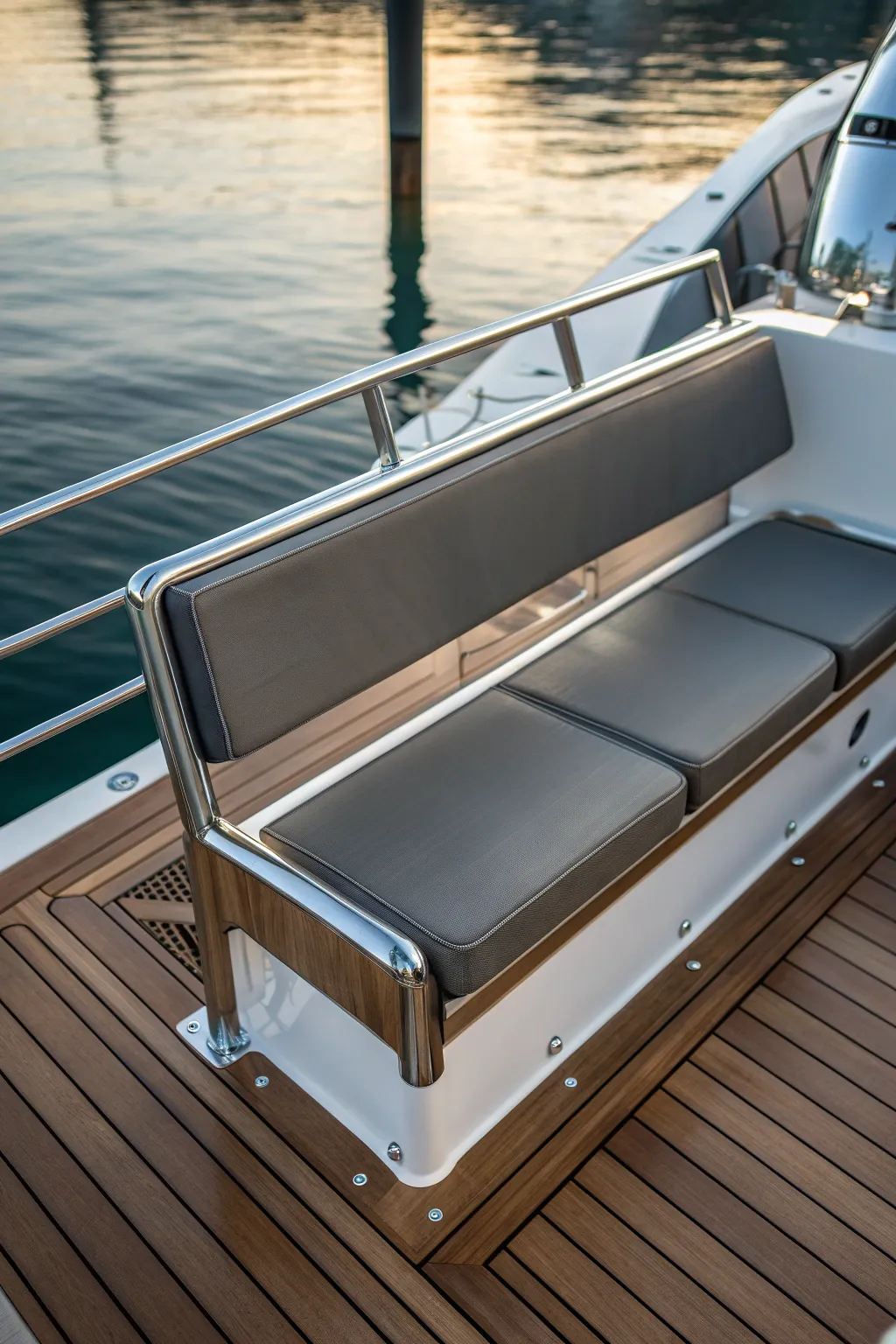Elevate your boat's interior with this expertly crafted aluminum frame bench seat—where strength meets style.