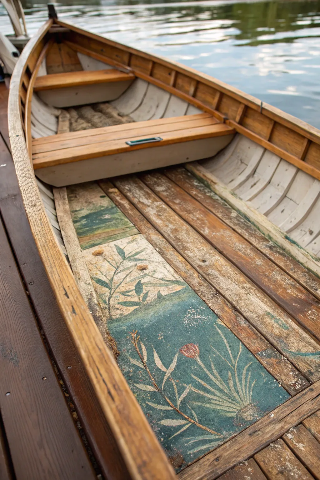 Craft Your Own Seafaring Haven: Rustic Painted Canvas Boat Flooring