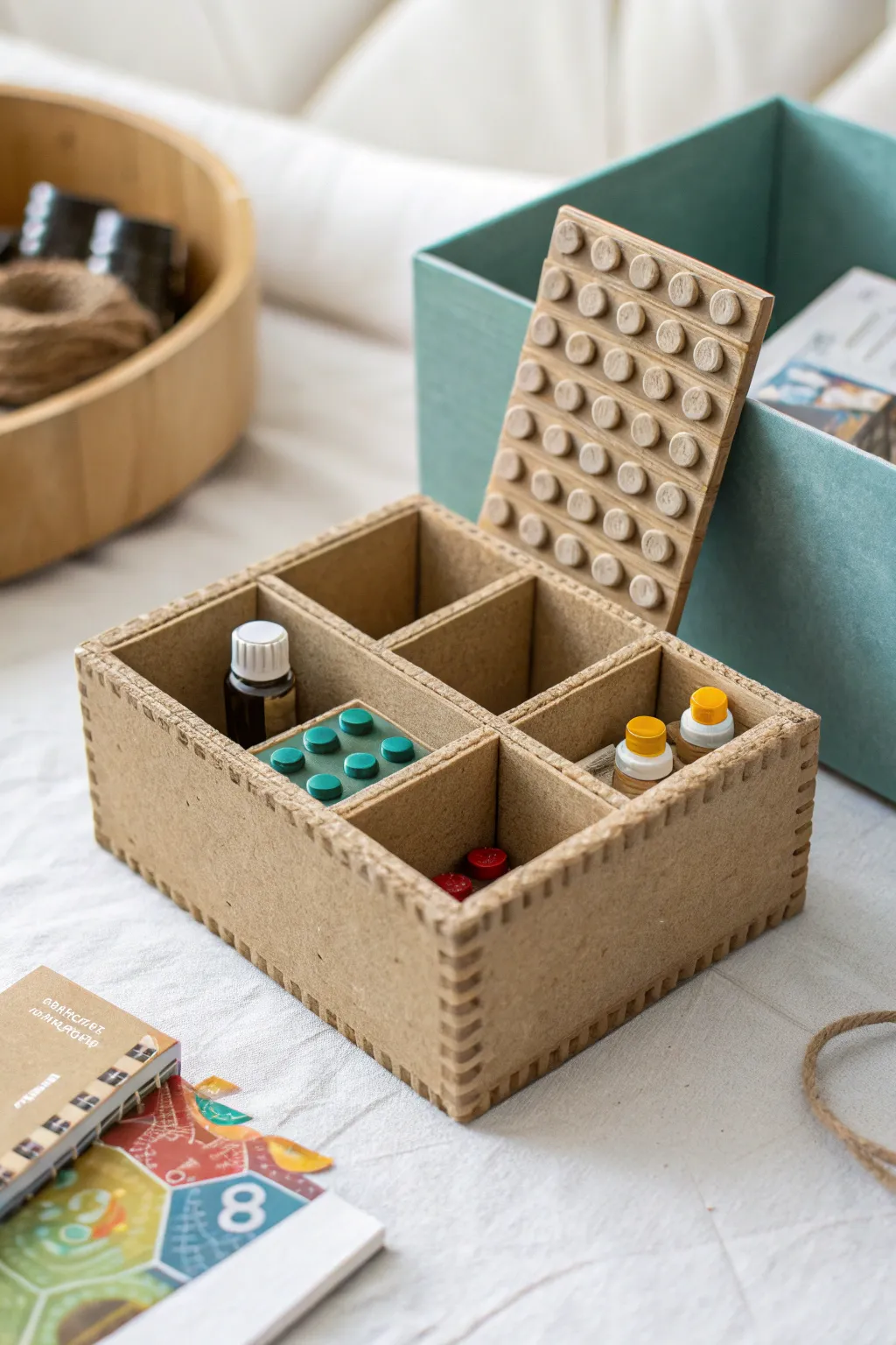 Keep your tiny treasures tidy and stylish with this chic DIY cardboard mini organizer.