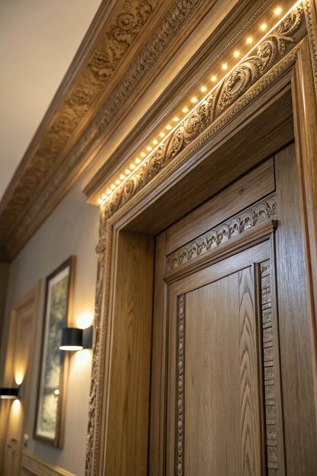 Transform your doorway into a masterpiece with illuminated craftsmanship.