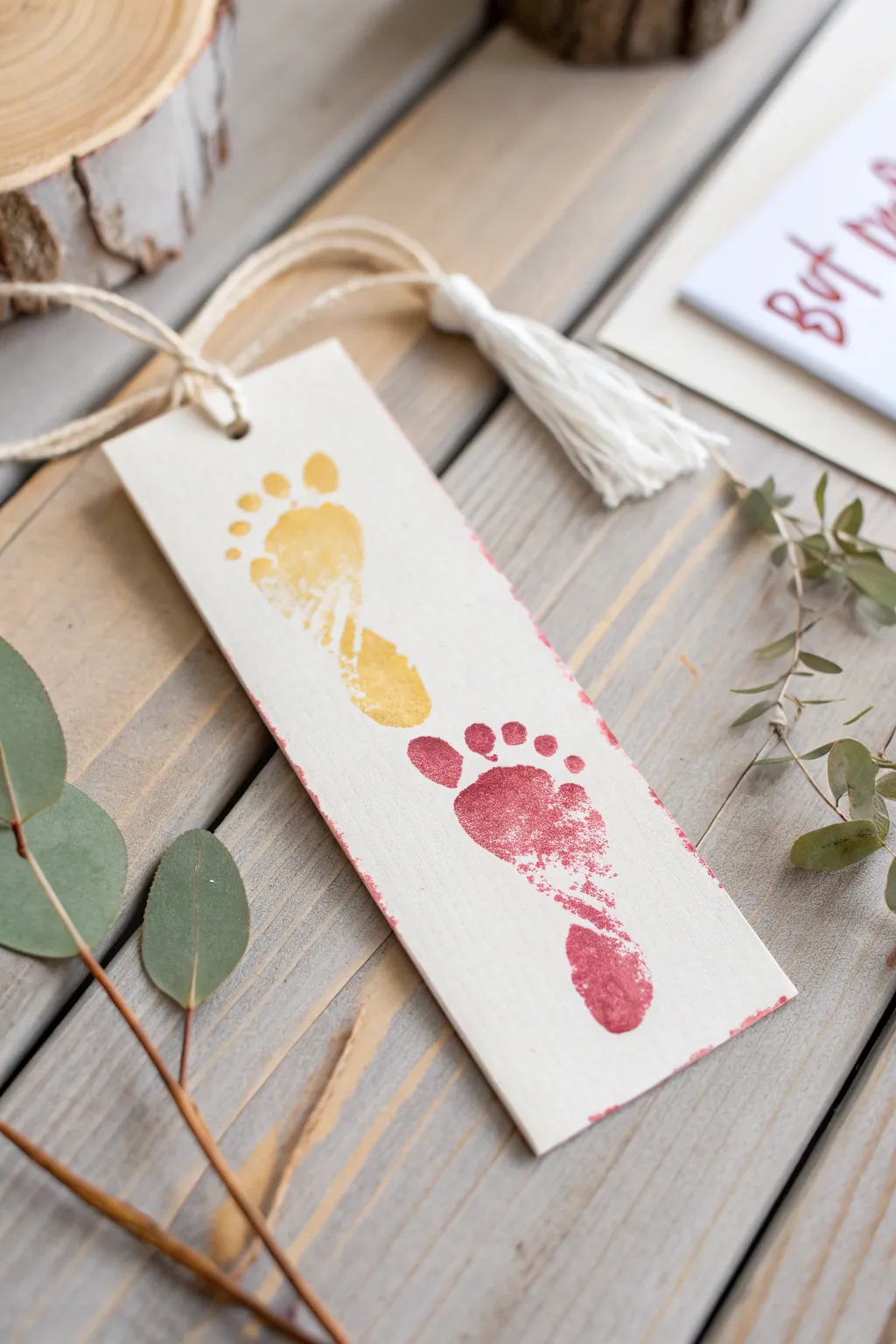 Capture Dad's heart with a DIY baby footprint bookmark that turns every page into a cherished memory.