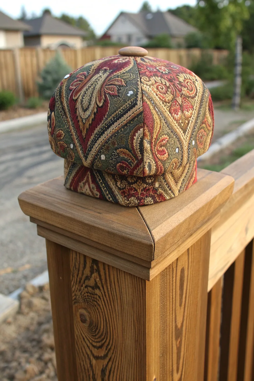 Elevate your outdoor space with handcrafted elegance: the perfect blend of fabric and wood.