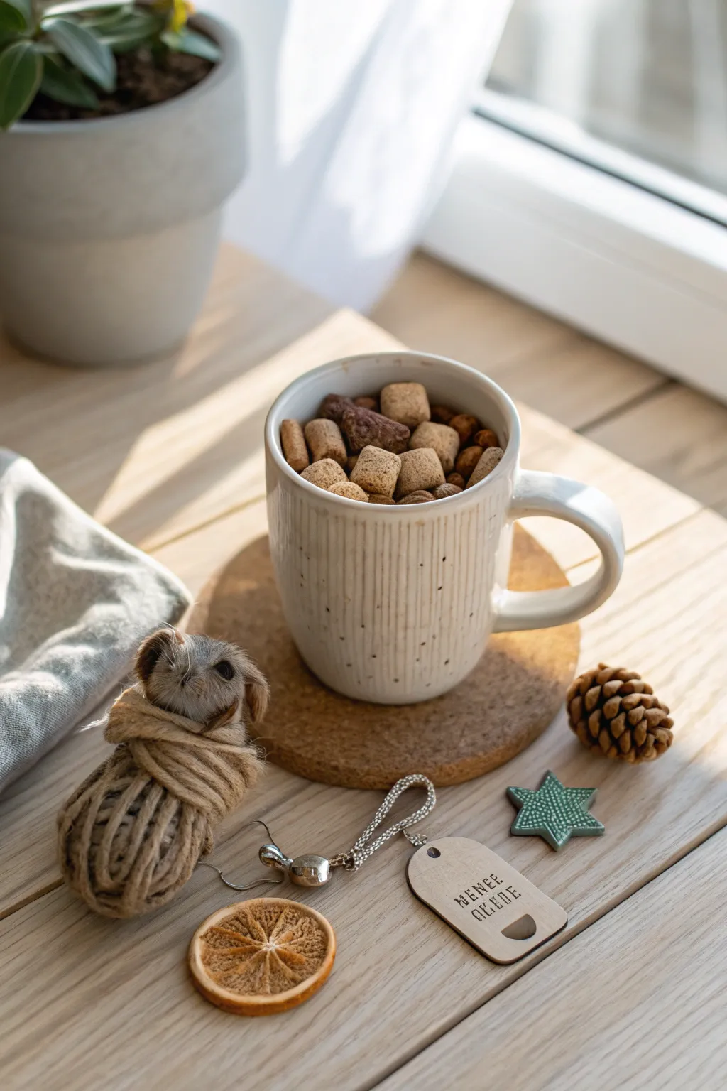 Delight your furry friend with a personalized treat-filled mug, the perfect blend of love and craftsmanship.