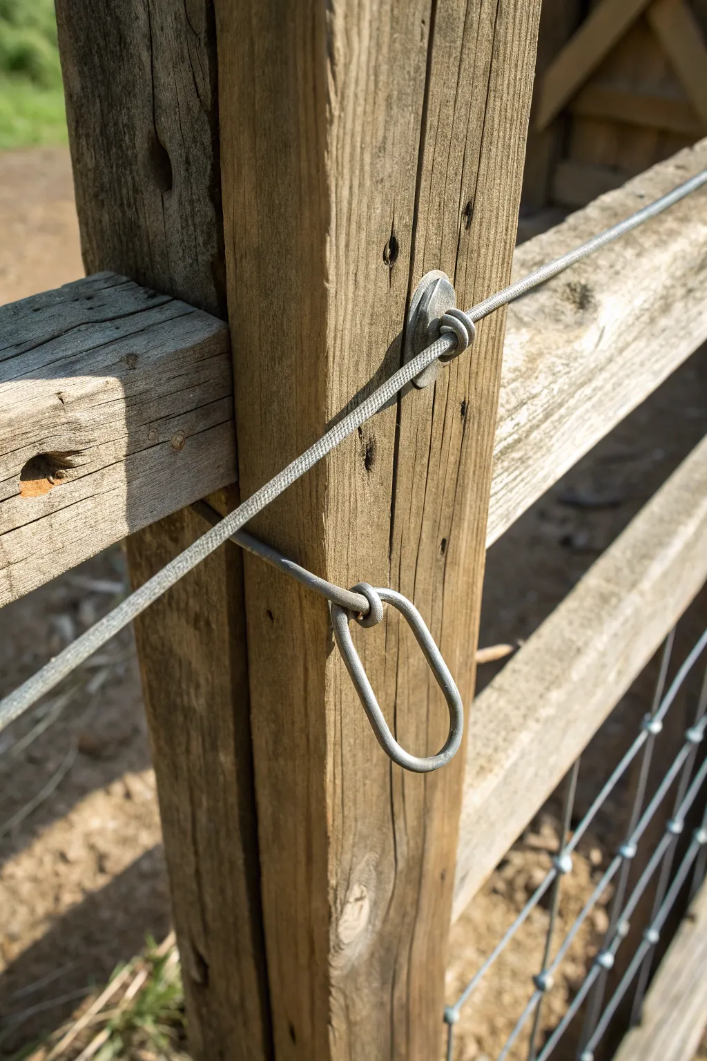 Embrace simplicity with a functional wire loop latch for your gate.