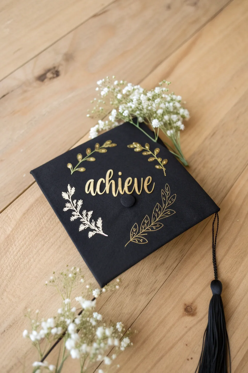 Embrace elegance and simplicity with a minimalist graduation cap design that speaks volumes.