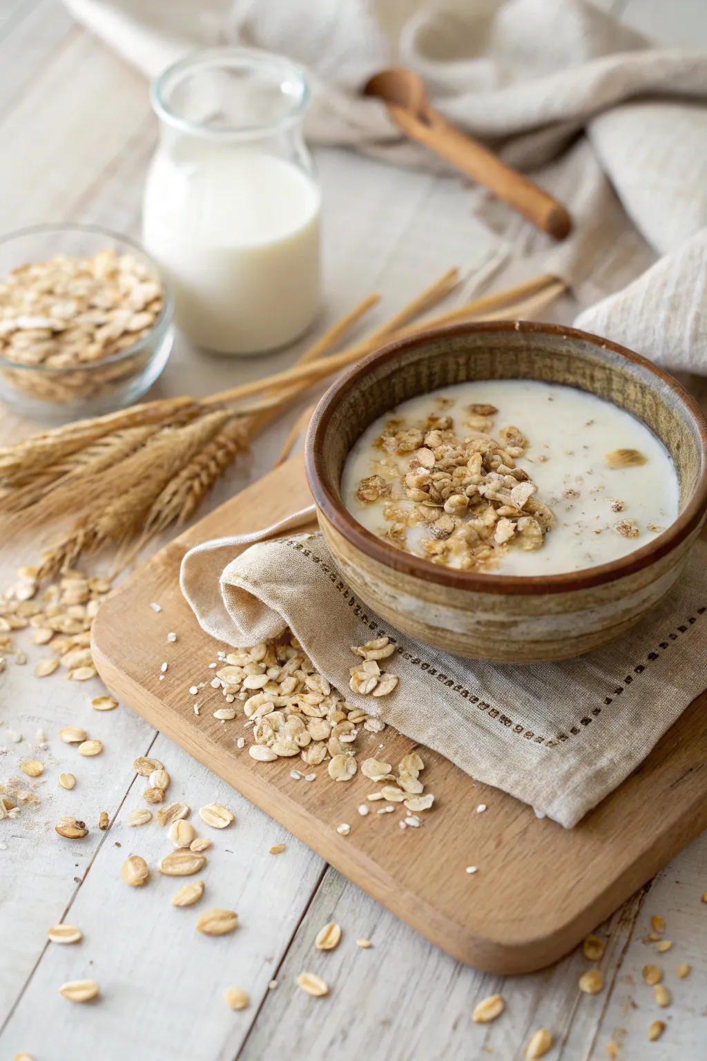 Embrace natural beauty with this oatmeal and milk hair mask – a perfect blend of volume and care.