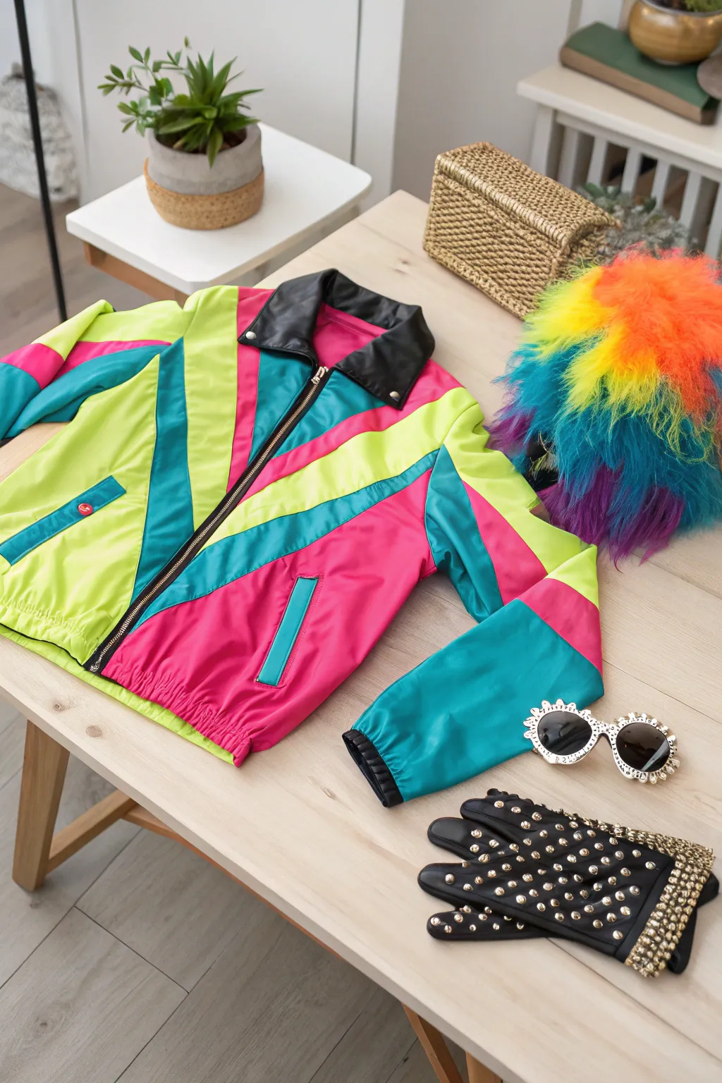 Unleash your inner rock star with a bold and vibrant 80s-inspired costume!