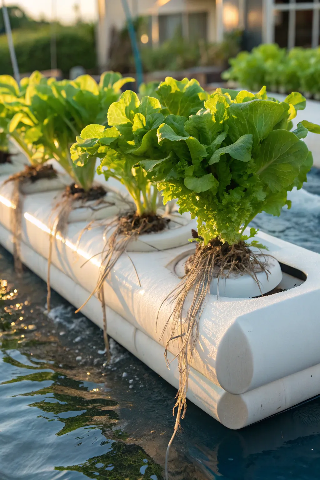 Elevate your gardening game with a stylish floating raft hydroponic system for thriving lettuce!