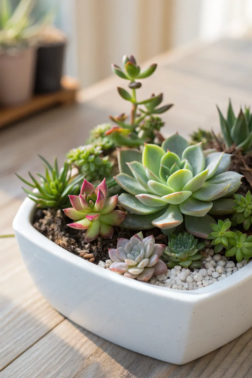 Bring a touch of enchanting greenery into your space with these beautiful succulent clusters. Perfect for a minimalist fairy garden!