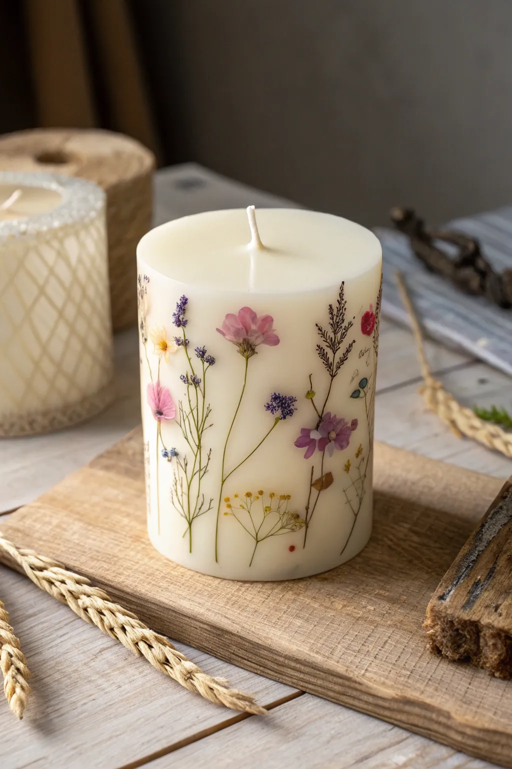 Illuminate your memories with a touch of nature's elegance. 🌸🕯️ #MemoryCandles #MinimalistDecor #BohoScandi