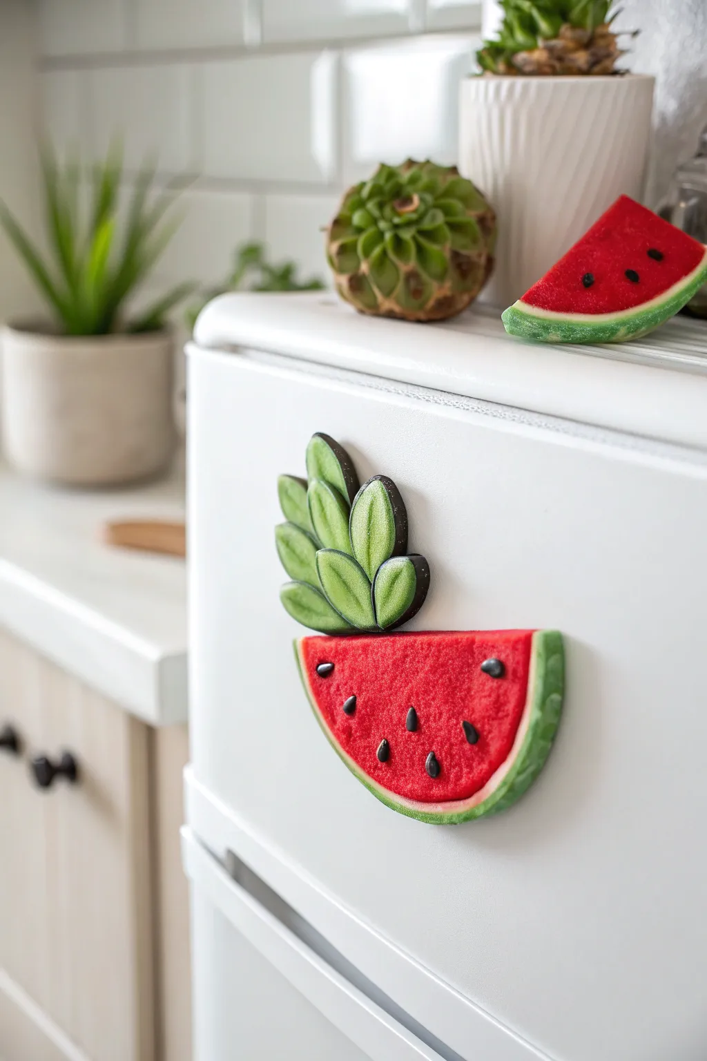 Add a splash of fun and color to your kitchen with these adorable polymer clay fruit magnets!