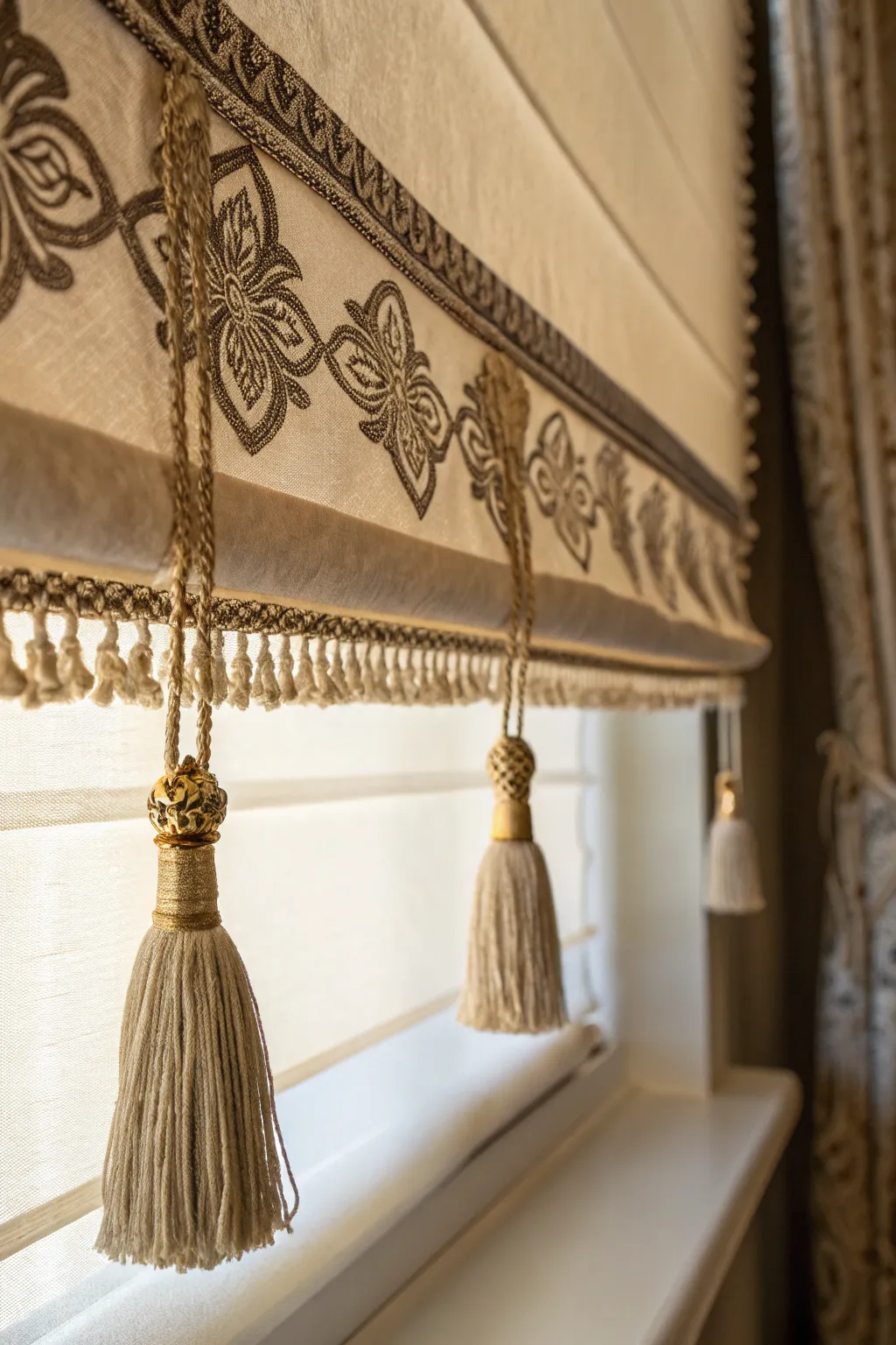 Elevate your space with handcrafted charm: Decorative trims and tassels for DIY mini blinds.