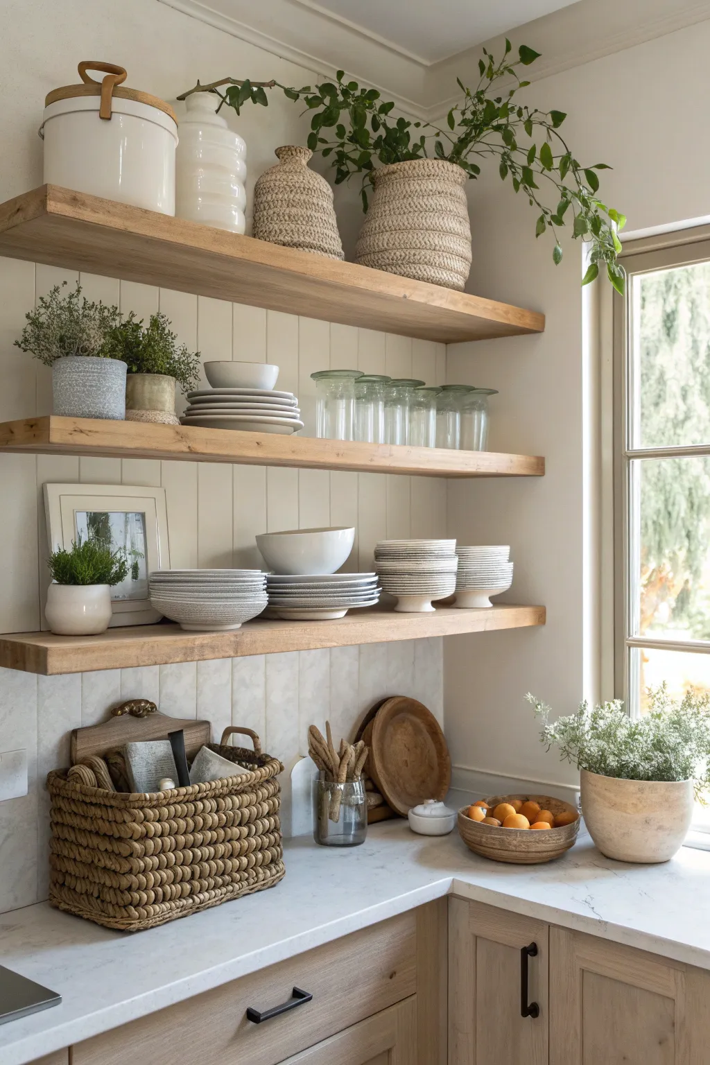 Transform awkward corners into stunning displays with minimalist open shelving. Discover the art of simple elegance.