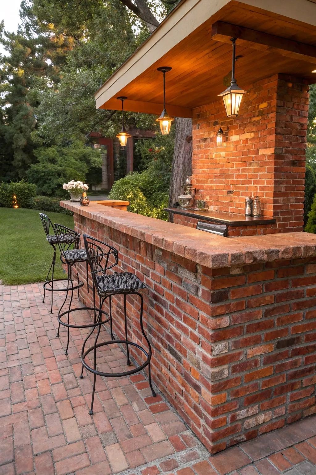 Elevate your outdoor space with a classic brick and mortar bar, crafted to last and impress.