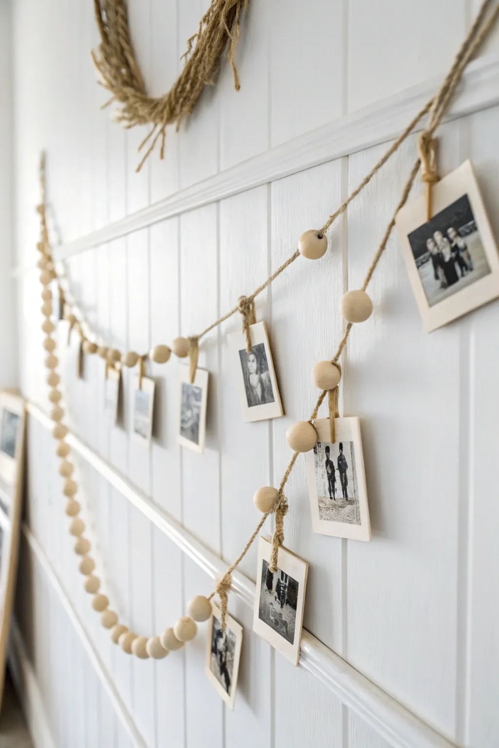 Craft your memories into a beautiful photo garland, blending minimalist elegance with boho charm.
