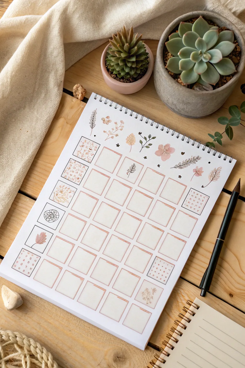 Elevate your planning with a chic, minimalist habit tracker that blends simplicity with artistic flair. Make each day a masterpiece!