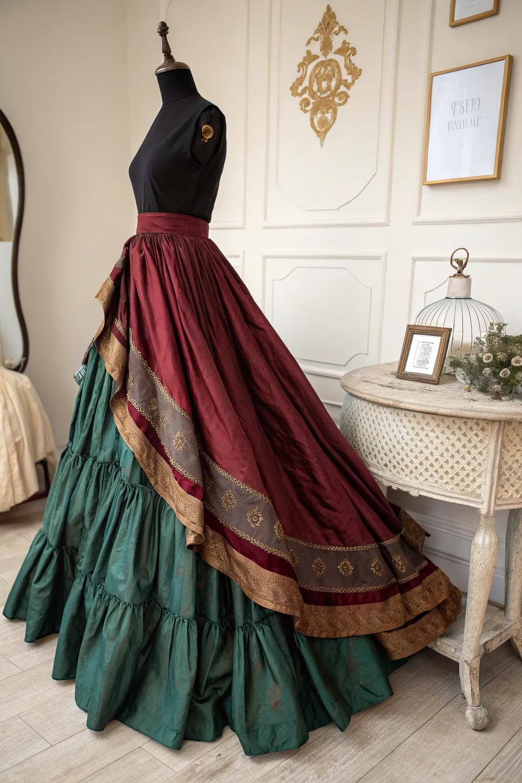 Unlock your inner noblewoman with these DIY layered skirts, embodying elegance and timeless beauty.