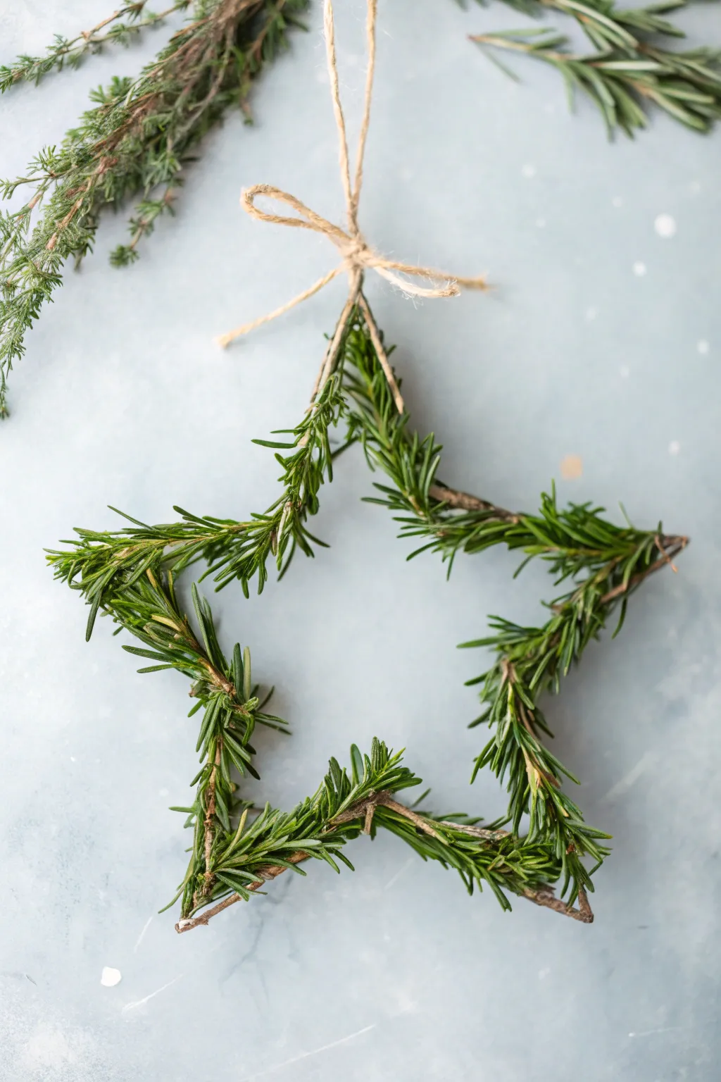 Infuse your decor with the natural beauty and aroma of a DIY Edible Herb Star Wreath.