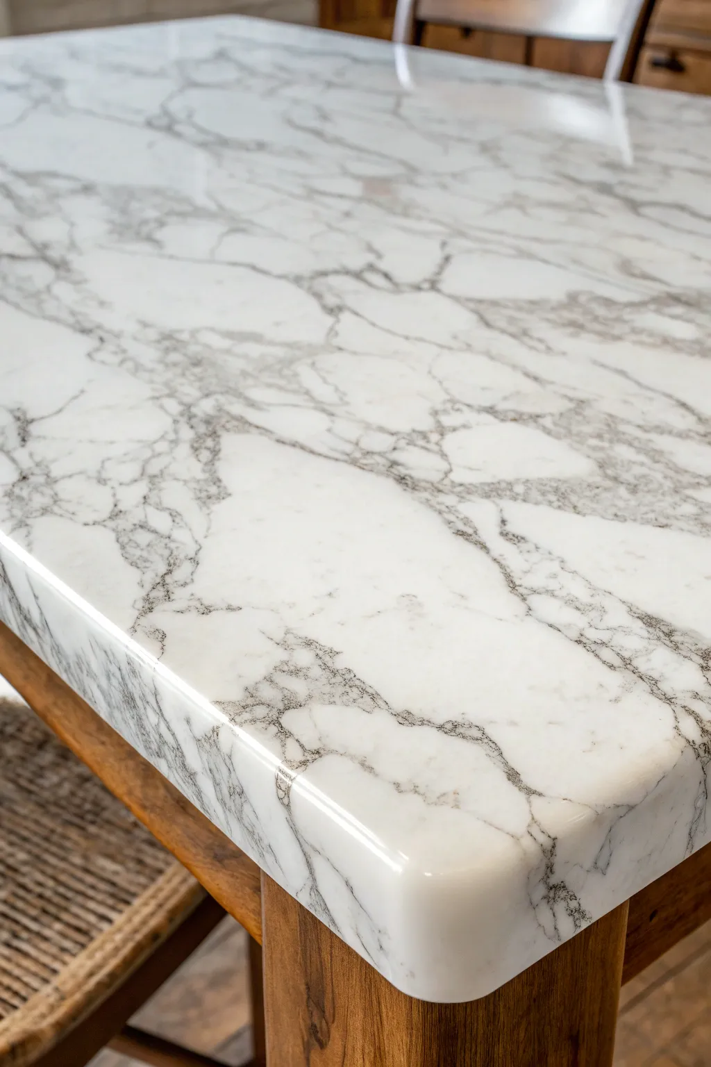 Transform your table with chic marble contact paper for a sophisticated touch without breaking the bank.