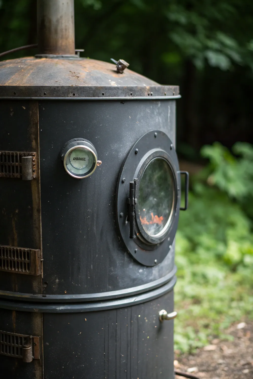 Peek into perfection: Elevate your BBQ game with a custom glass window on your DIY smoker.