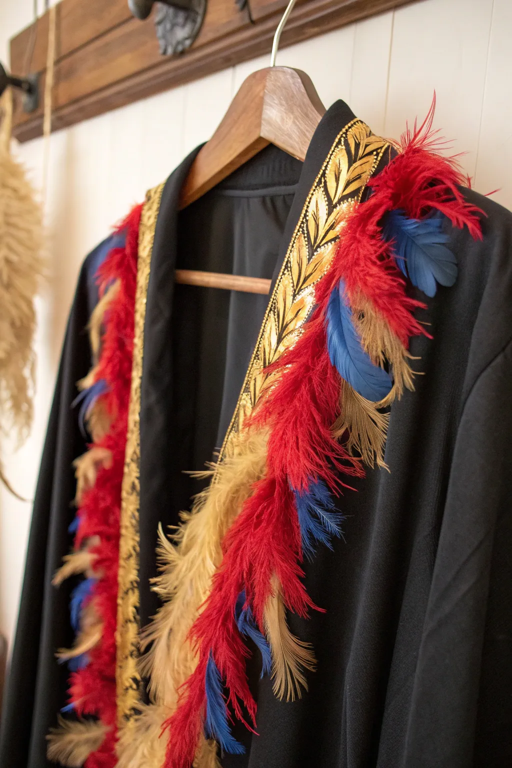 Elevate your wrestling entrance with this handcrafted feathered flair robe, perfect for a bold and flamboyant statement.