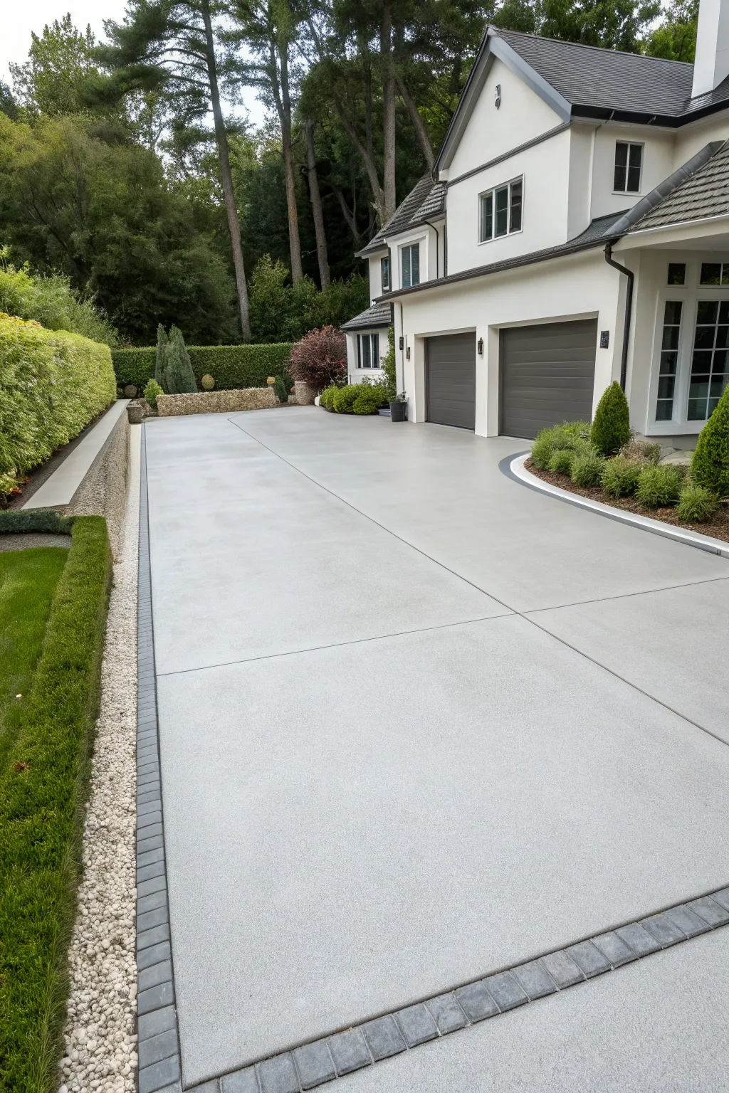 A driveway with a sleek microtopping finish.